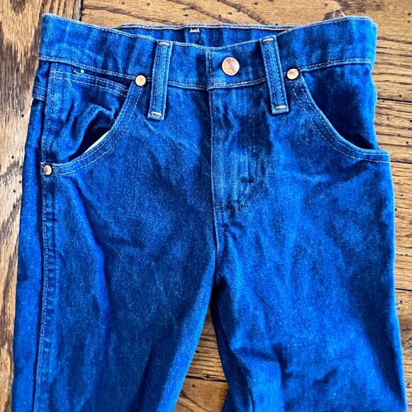 Wrangler Boys 7 REG Dark Wash Denim Jeans Classic Cowboy Cut - Picture 7 of 8